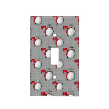 Drum Set; Red Drums Light Switch Cover by Birthday_Party_House at Zazzle