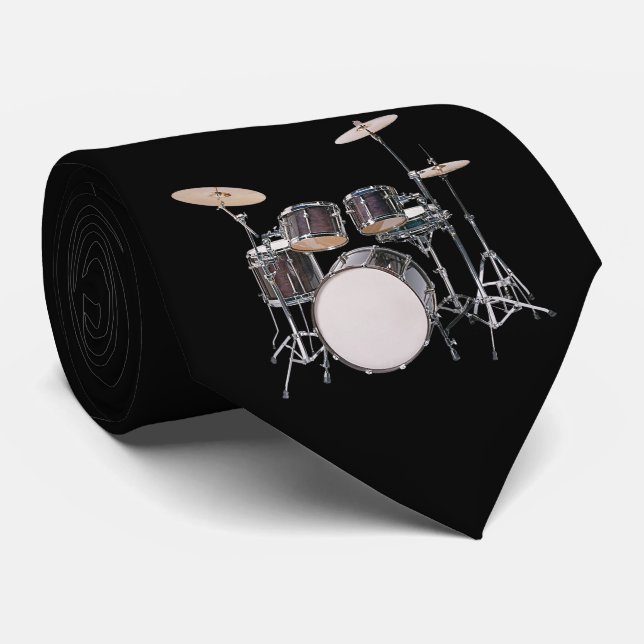 Drum Set with Cymbals Necktie (Rolled)