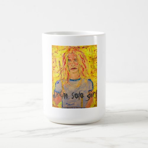 drum solo girl coffee mug