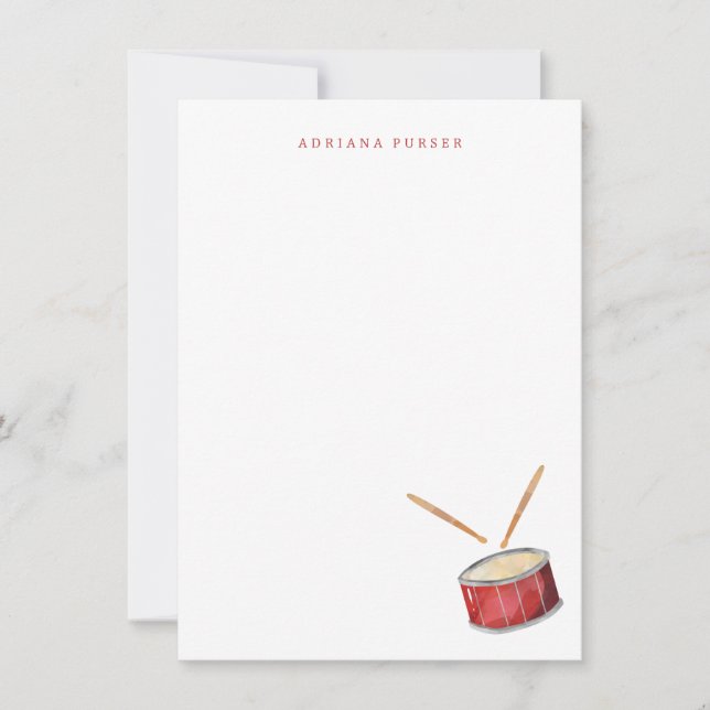 Drum Stationery - Drum Thank You Note Cards (Front)