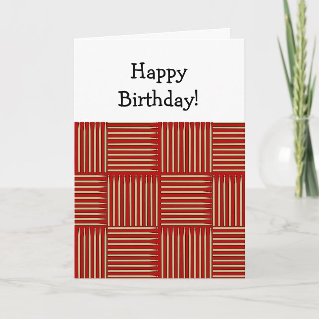 Drum Stick Crosshatch Birthday Card (Front)