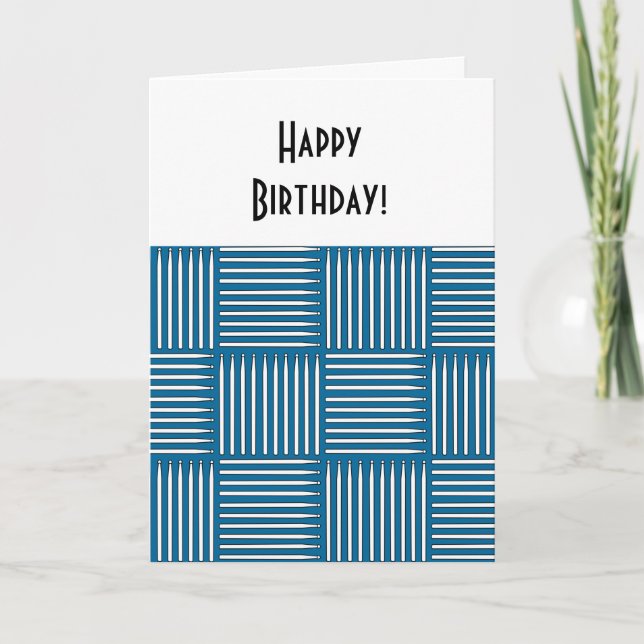 Drum Stick Crosshatch Birthday Card (Front)