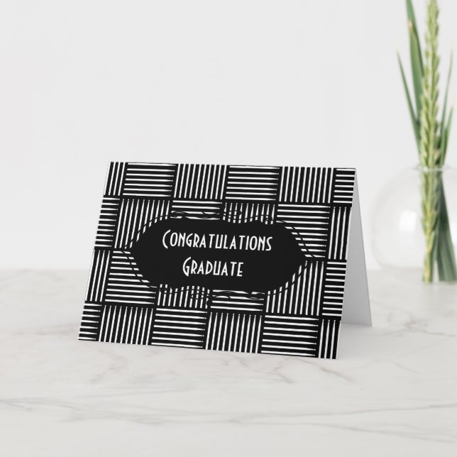 Drum Stick Crosshatch Graduation Card (Front)