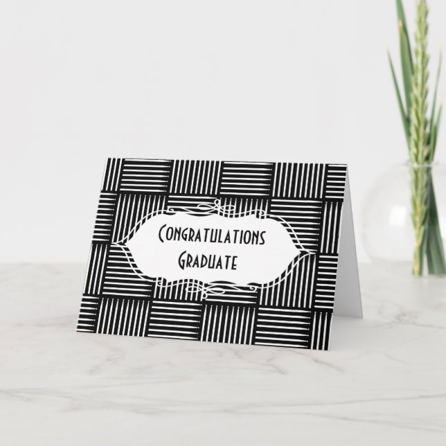 Drum Stick Crosshatch Graduation Card (Front)