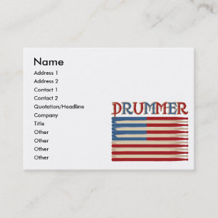 Drum Stick USA Flag Drummer Tees and Gifts Business Card