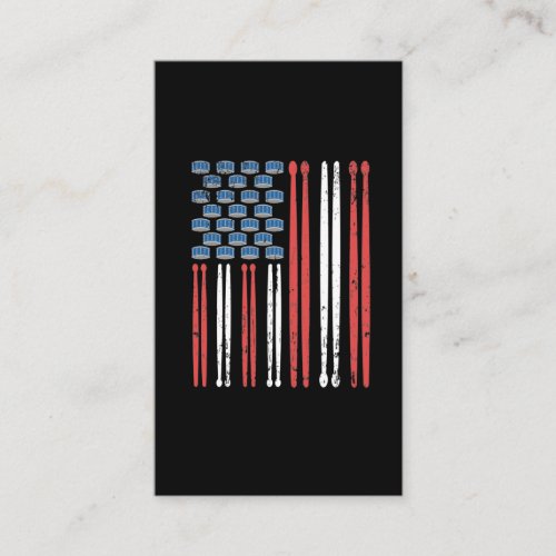 Drum Sticks American Flag Drumming Percussion Business Card