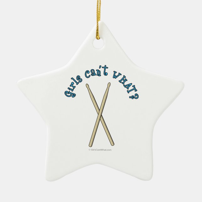 Drum Sticks Ceramic Ornament (Front)