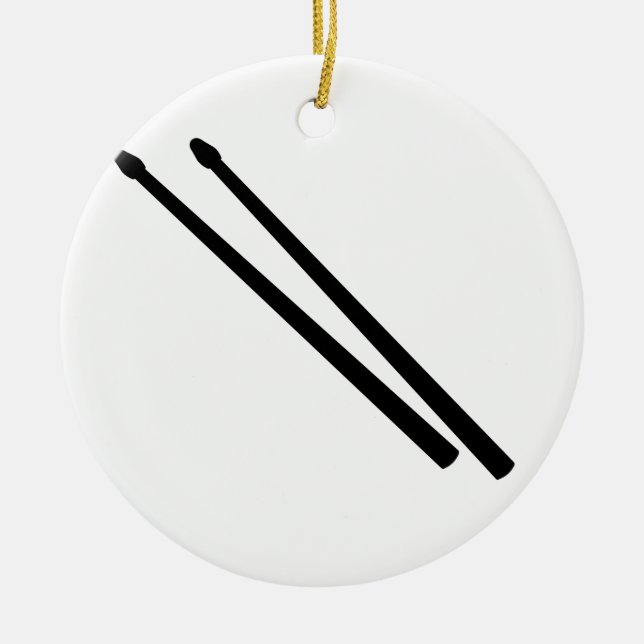 Drum Sticks Ceramic Ornament (Front)