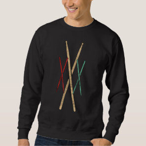 Drum Sticks Retro Vintage Drummer  70s 80s Distres Sweatshirt