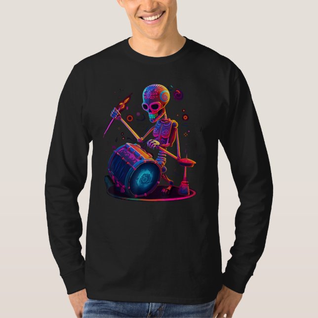 Drum Sticks Skeleton Drummer Kit T-Shirt (Front)