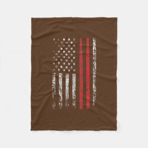 Drum Sticks With American USA Patriotic Drummer Fleece Blanket