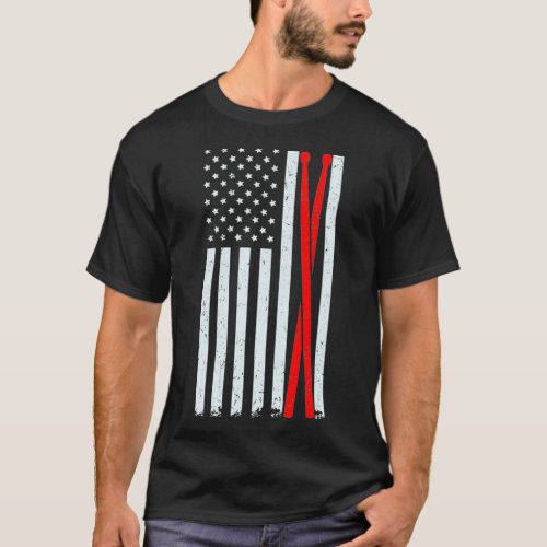 Drum Sticks  with Vintage American Flag for T_Shirt