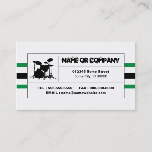 Customizable drum stripes business cards