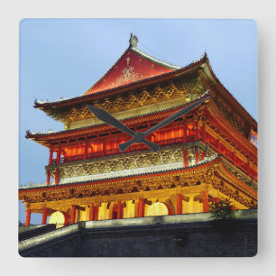 Drum Tower of Xi'An Square Wall Clock