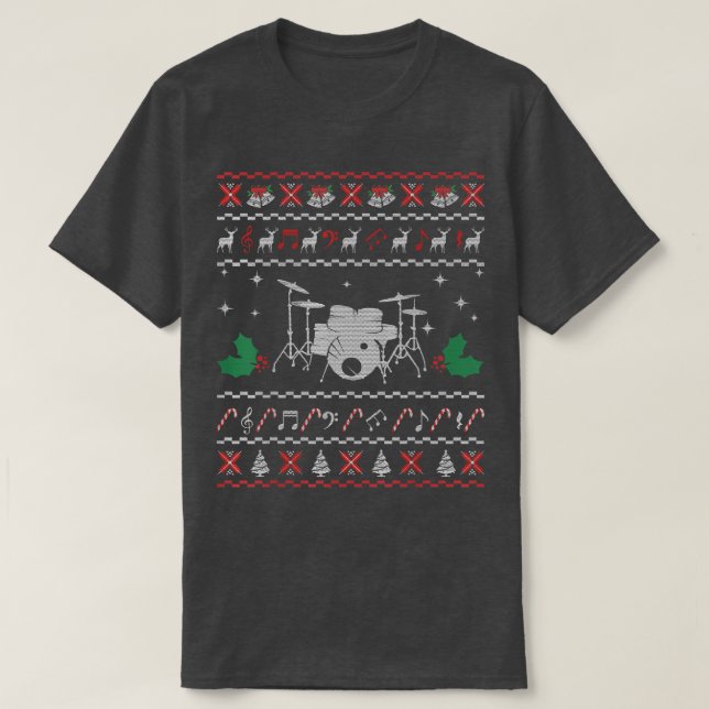 Drum Ugly Christmas Sweater Gifts For Drummer  (Design Front)