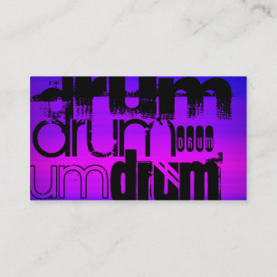 Drum; Vibrant Violet Blue and Magenta Business Card