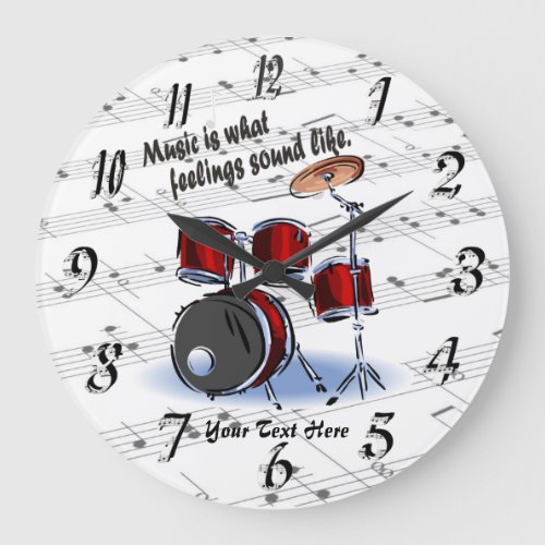 Drum _  What Feelings Sound Like Round Wall Clock
