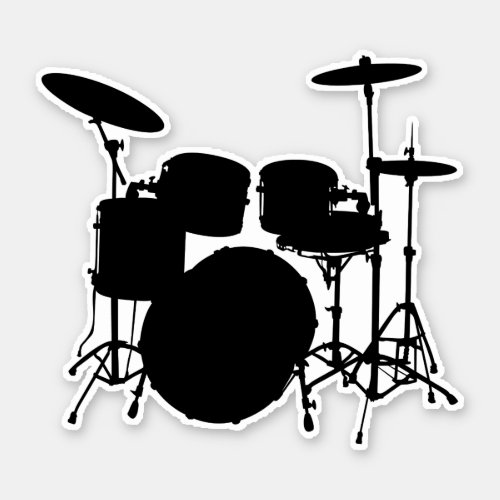 Drumbeat Delight Drum Kit Silhouette Sticker