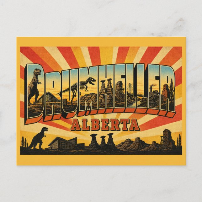 Drumheller Alberta Dinosaur Capital Postcard (Front)