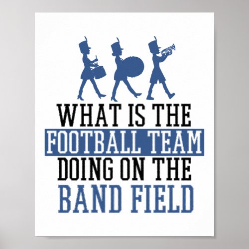 Drumline Drum Corps Football Team Doing Marching Poster