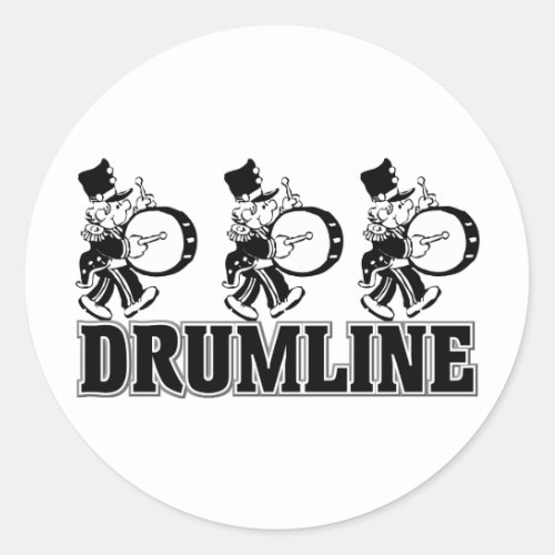 Drumline Drummers Classic Round Sticker