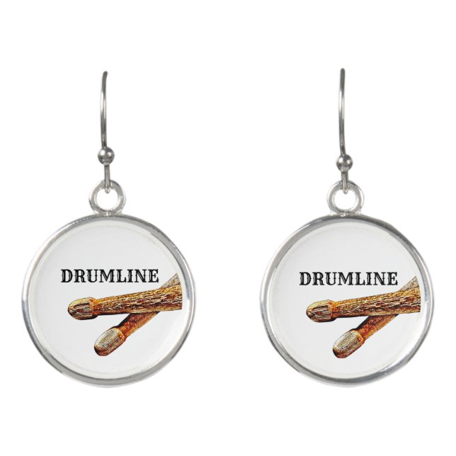 DRUMLINE Drumsticks Marching Band Snare Drumming E Earrings (Front)
