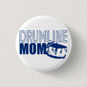 Drumline Mom Blue Pinback Button