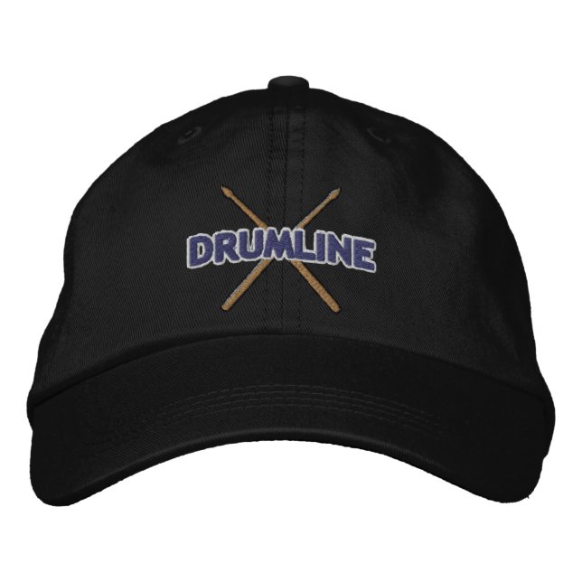 Drumline Sticks Crossed Embroidered Baseball Hat (Front)
