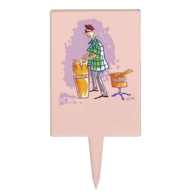 Drummer 1 rectangle cake picks (Front)