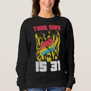Drummer Age 31 Year Old Lgbt Rainbow Birth Gay Pri Sweatshirt