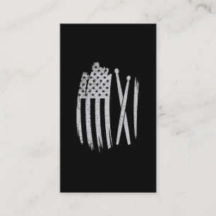 Drummer American Flag Drum Sticks Drumming Business Card