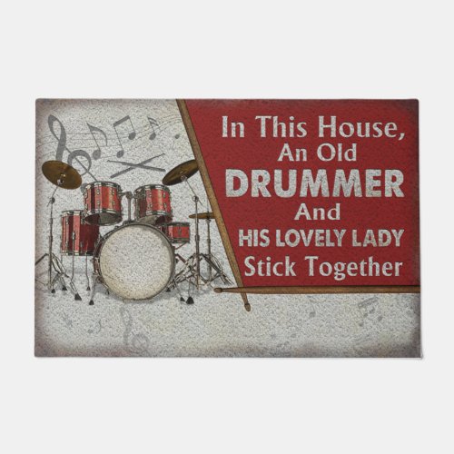 Drummer and A Lovely Lady Stick Together Funny Mat