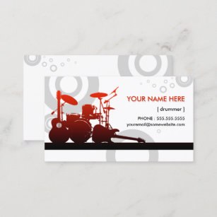 drummer and guitars rings business card