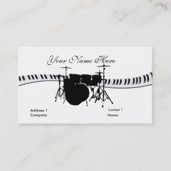 Drummer And Keyboard Business Card by dreamlyn at Zazzle