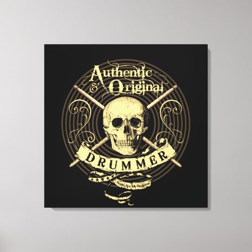 Drummer Art Canvas Skull Drumsticks Drum Picture