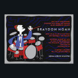 DRUMMER Bar Mitzvah Invitation<br><div class="desc">WELCOME! All my designs are ONE-OF-A-KIND original pieces of artwork designed by me! You can only find them here! I can add you child's hebrew name to the invite,  just ask me how. Feel free to email me anytime at: Marlalove@hotmail.com</div>