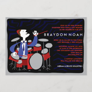 DRUMMER Bar Mitzvah Invitation