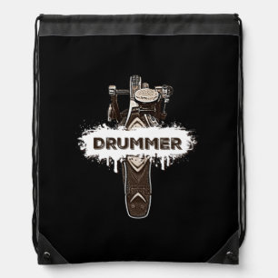 Drummer Bass Drum Kick Pedal Drumming Percussion Drawstring Bag