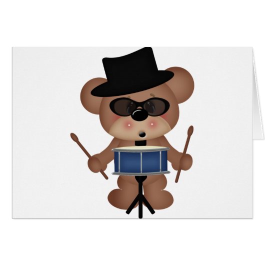 Drummer bear cards (Front Horizontal)