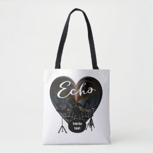 Drummer Beating On Drums - Echo From The Heart Tote Bag
