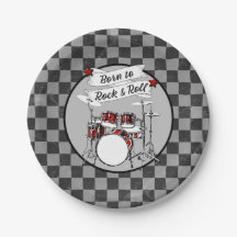 Drummer Birthday Born to Rock & Roll Drum Kit