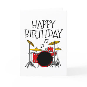 Drummer Birthday Card Drum Kit Musician