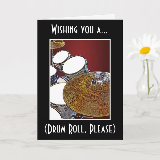 Drummer Birthday Card Musician Drums Drumming Rock (Small Plant)