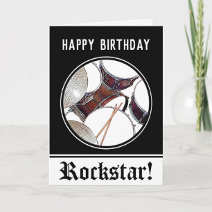 Drummer Birthday Drum Rockstar Musician Drumming C Card