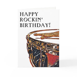 Drummer Birthday Snare Drum Drumstick Rock Music C Card