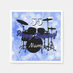 Drummer Birthday Theme Napkin HAMbWG