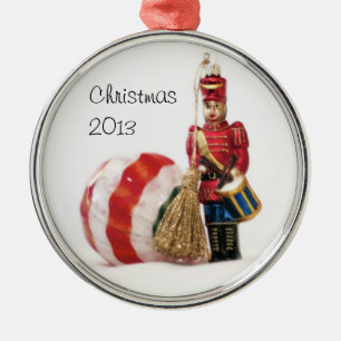 Drummer Boy and Christmas Ball Metal Ornament