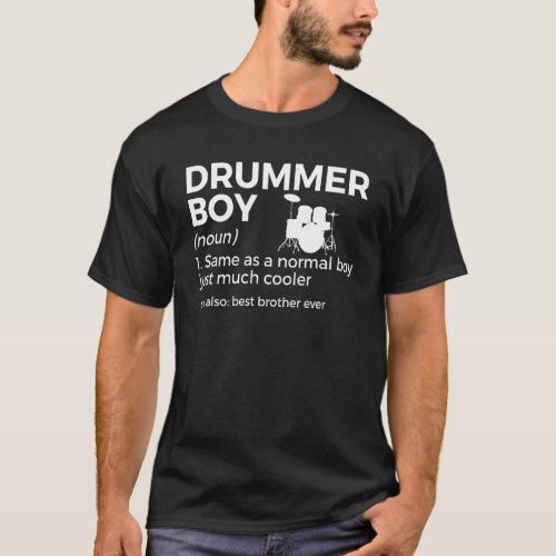   Drummer Boy Definition Drumming Percussionist Br T_Shirt