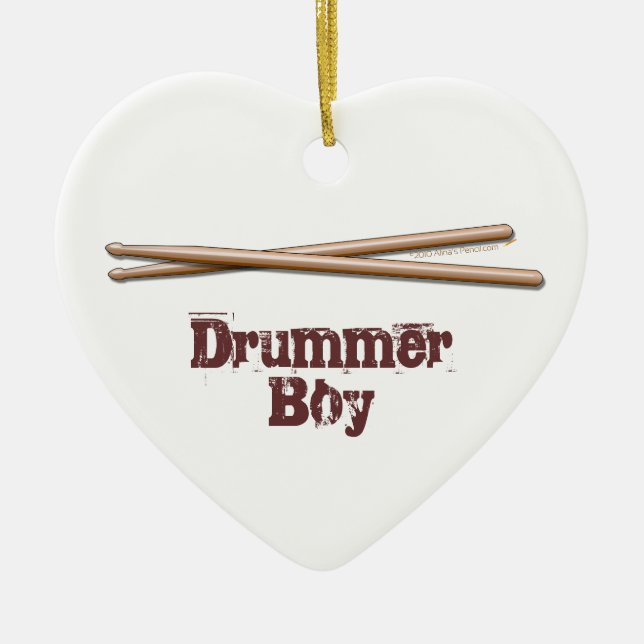 Drummer Boy Drumsticks Customizable Ornament (Front)