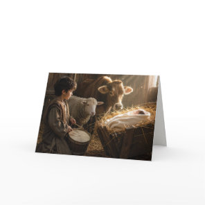 Drummer Boy Nativity Scene Holiday Card